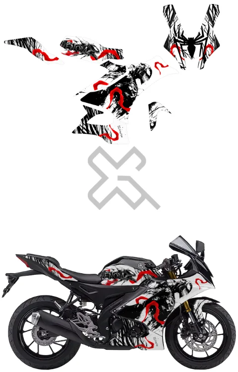 Venom Edition Full Body Sticker Compatible with R15M & v4 | Printed In Premium Gloss Vinyl With FPF(Fade Protection Film), Water Proof, Precut Sticker, Pack Of 1 Compatible with Both Side